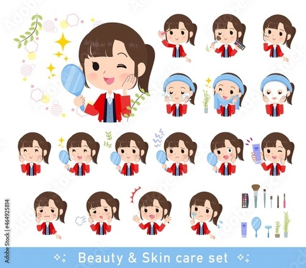 Fototapeta 美容に関するセールスはっぴ女性のセット