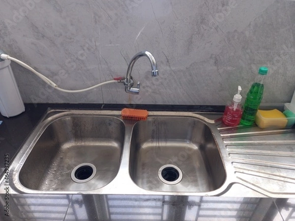 Obraz bottle soap on the sink