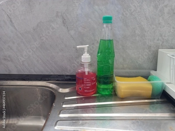Obraz bottle soap on the sink