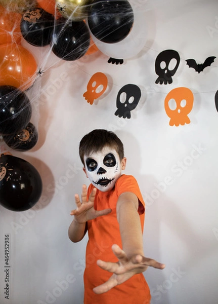 Obraz Halloween celebration concept. The boy in spooky make-up.