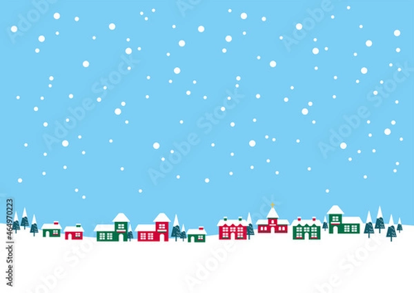 Obraz クリスマスカラーの冬の街　winter town 01