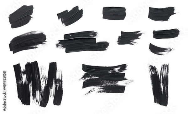 Fototapeta Black Paint Strokes Isolated On White Background