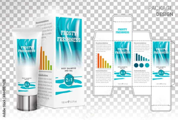 Obraz Box design, die-stamping. Vector template
