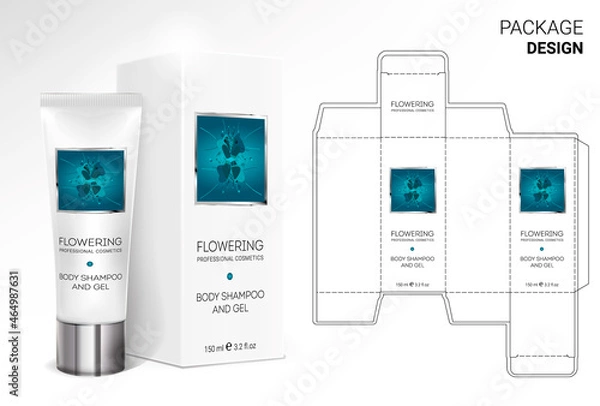 Obraz Box design, die-stamping. Vector template