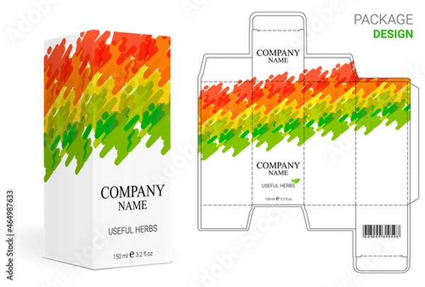 Obraz Box design, die-stamping. Vector template