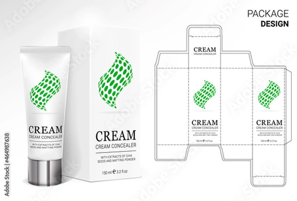 Obraz Box design, die-stamping. Vector template