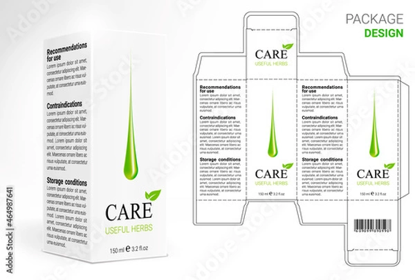 Obraz Box design, die-stamping. Vector template
