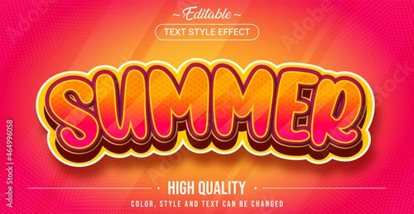 Fototapeta Editable text style effect - Summer text style theme.