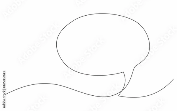 Obraz Speech bubble. One line drawing. Vector speech bubble in line style