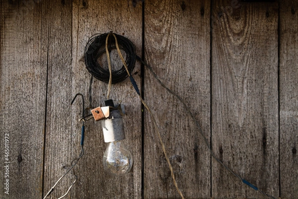 Obraz Light bulb without light in countryside.