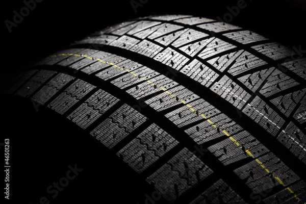 Obraz Winter tyre close-up.