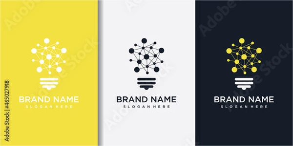 Obraz Technology light bulb - concept logo design. Digital creative idea sign.