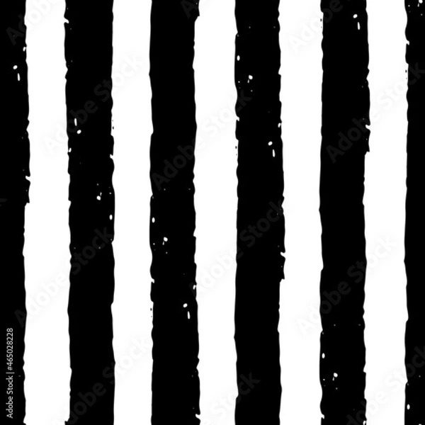 Obraz Vector rough black stripes white seamless pattern