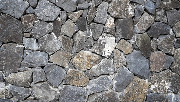 Fototapeta rough wall texture background collection. grey arranged stone surface of the wall. 3d textured background for interior, decoration, wallpaper, etc.        