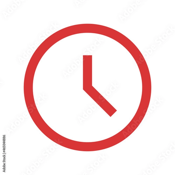 Obraz Clock vector icon. Red symbol