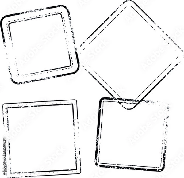 Obraz Square stamps set. Vector stamps without text. Elements isolated on white background. Editable color.