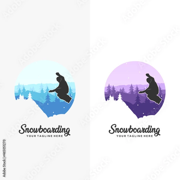 Obraz Snowboarding logo  vector illustration Template
