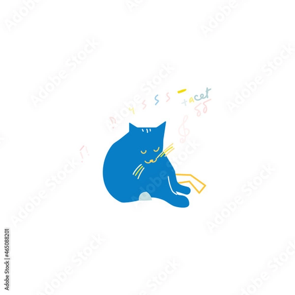 Obraz cat repose, flat isolation  vector illustration 