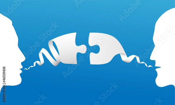 Obraz conversation between two people, vector illustration