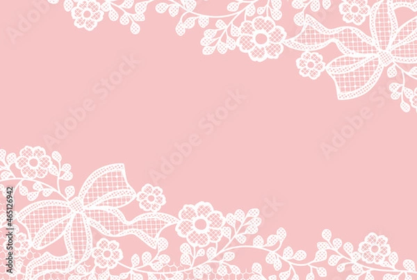 Obraz アンティークな花のレースを使ったフレームデザイン素材。ベクター・イラスト