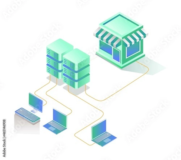 Fototapeta Database for store transactions