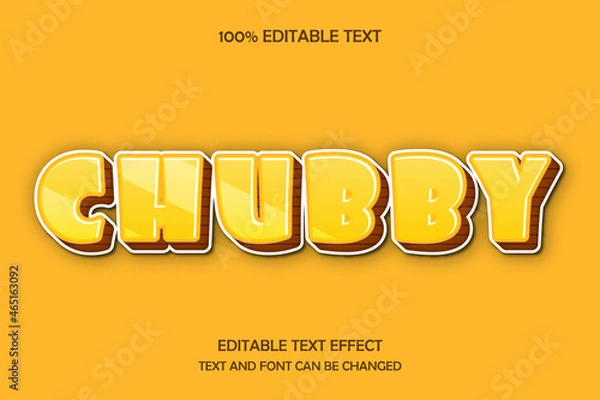 Obraz Chubby 3 dimension editable text effect modern pattern style