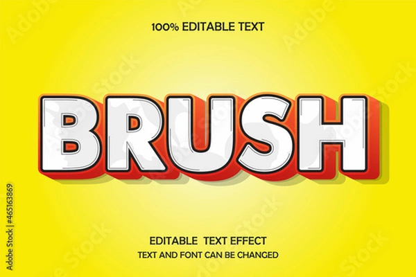 Fototapeta Brush 3 dimension editable text effect modern shadow style