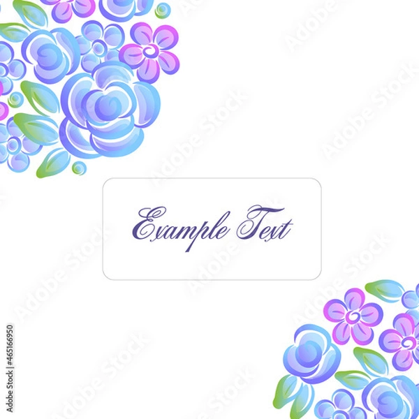 Obraz Postcard beautiful spring flowers gradient text white background