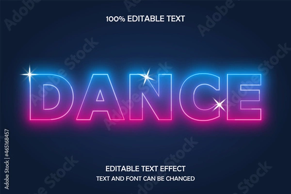 Obraz Dance 3 dimension editable text effect neon style