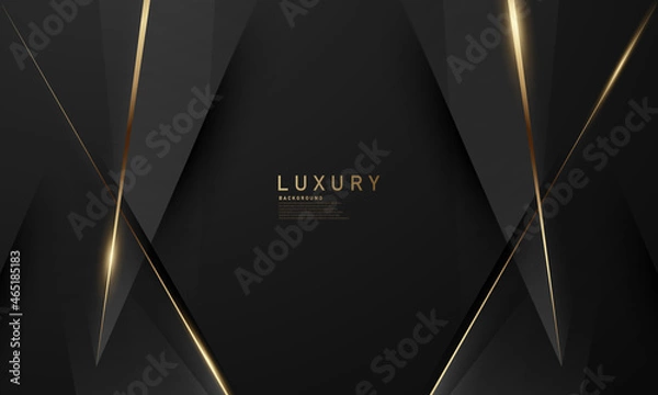 Fototapeta the splendor of luxury black gold poster on abstract background with dynamic