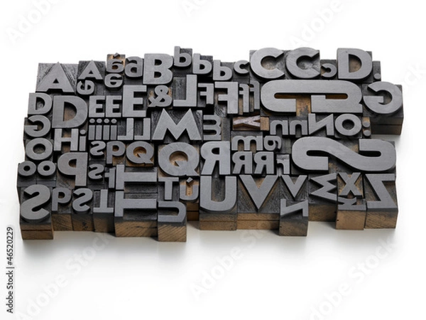 Obraz movable fonts on the white background