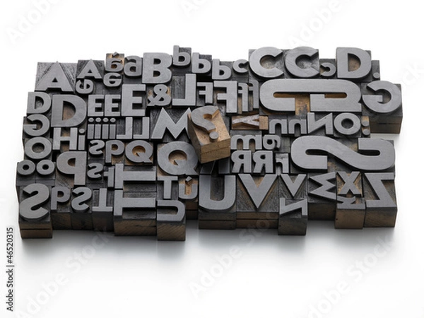 Obraz movable fonts on the white background