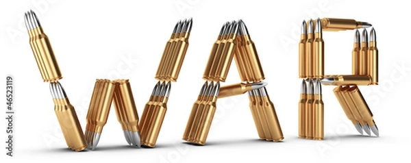 Obraz War and bullets. High quality 3d render.