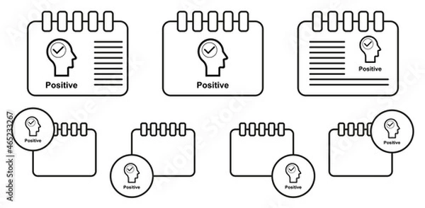 Fototapeta Human mind, positive vector icon in calender set illustration for ui and ux, website or mobile application