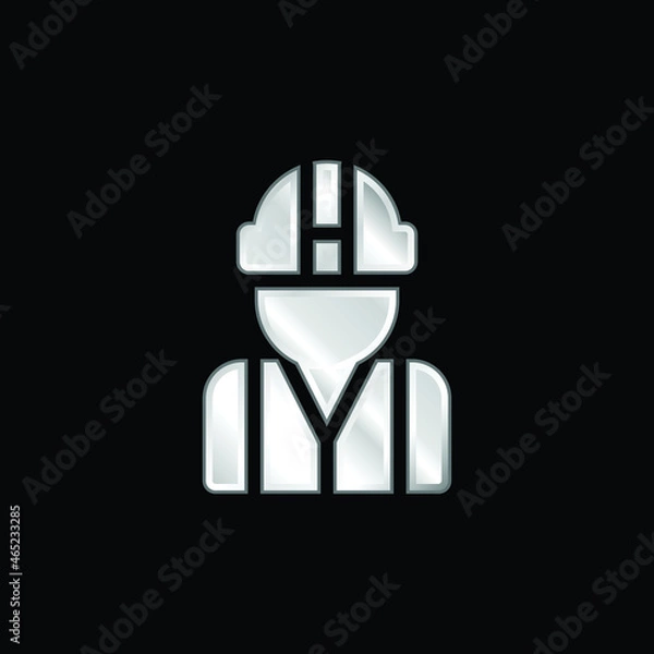 Fototapeta Architect silver plated metallic icon
