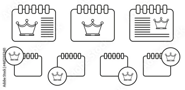 Fototapeta Crown vector icon in calender set illustration for ui and ux, website or mobile application