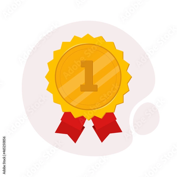 Fototapeta winner awards medal. first place isolated illustration on white background. medal clipart. winner awards flat icon.
