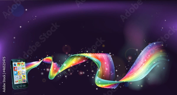 Fototapeta Cell phone rainbow background