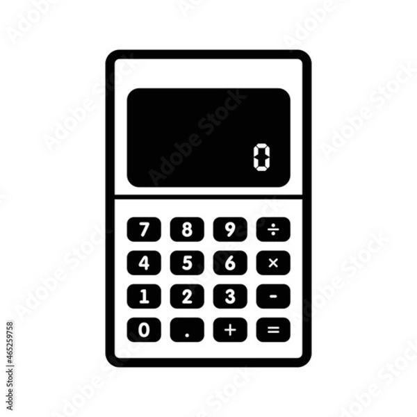 Fototapeta Black calculator icon isolated on white background.Calculator Icon  Design, digit number.