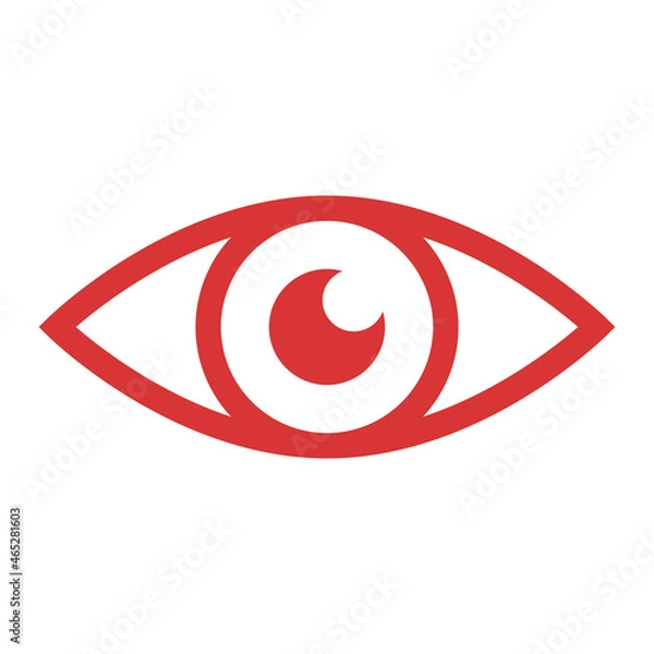 Obraz Eye vector icon. Red symbol