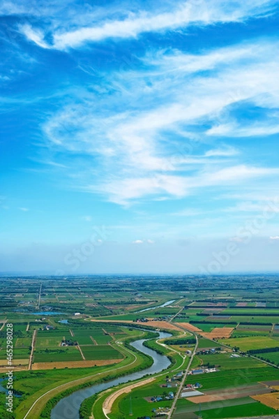 Obraz 川と緑の大地