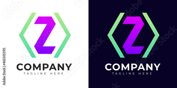 Fototapeta Modern gradient style initial letter z logo design template