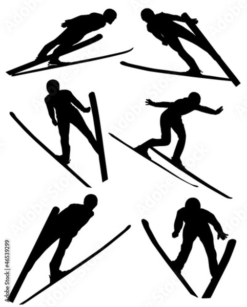 Fototapeta Ski Jumping Silhouette