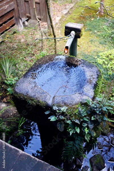 Fototapeta 三千院　手水鉢　京都市左京区大原