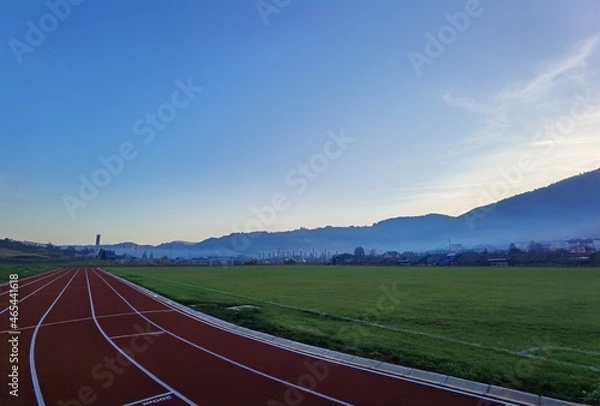 Obraz Athletic stadium in the mountains