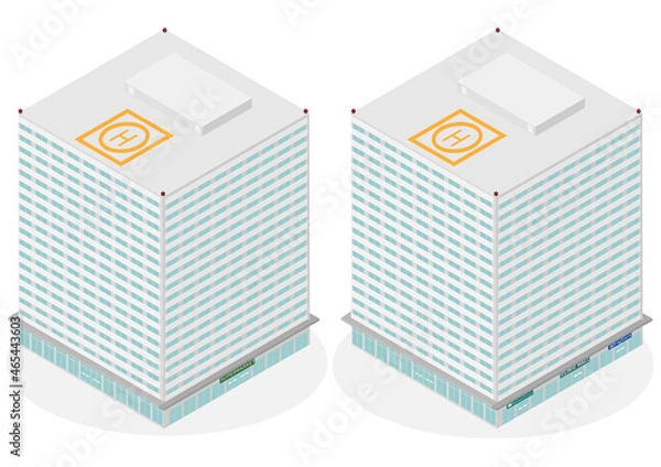 Fototapeta アイソメトリックなタワーマンション2棟