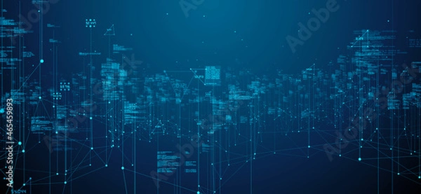 Fototapeta Global Internet of things IOT using cloud computing big data network connectivity - Conceptual 3D Illustration Render