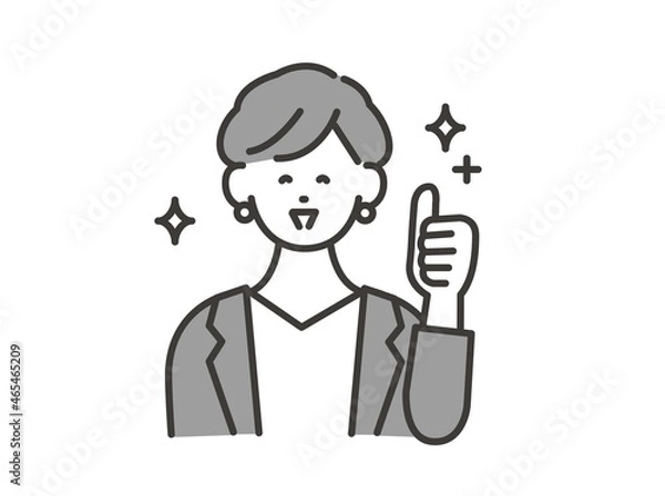 Obraz 笑顔で案内する女性社員 イメージイラスト 素材