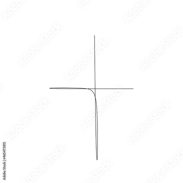Fototapeta Cross line drawing on white background vector illustration