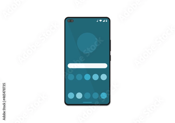 Obraz Smartphone home screen illustration. Android mobile phone UI. User interface OS.